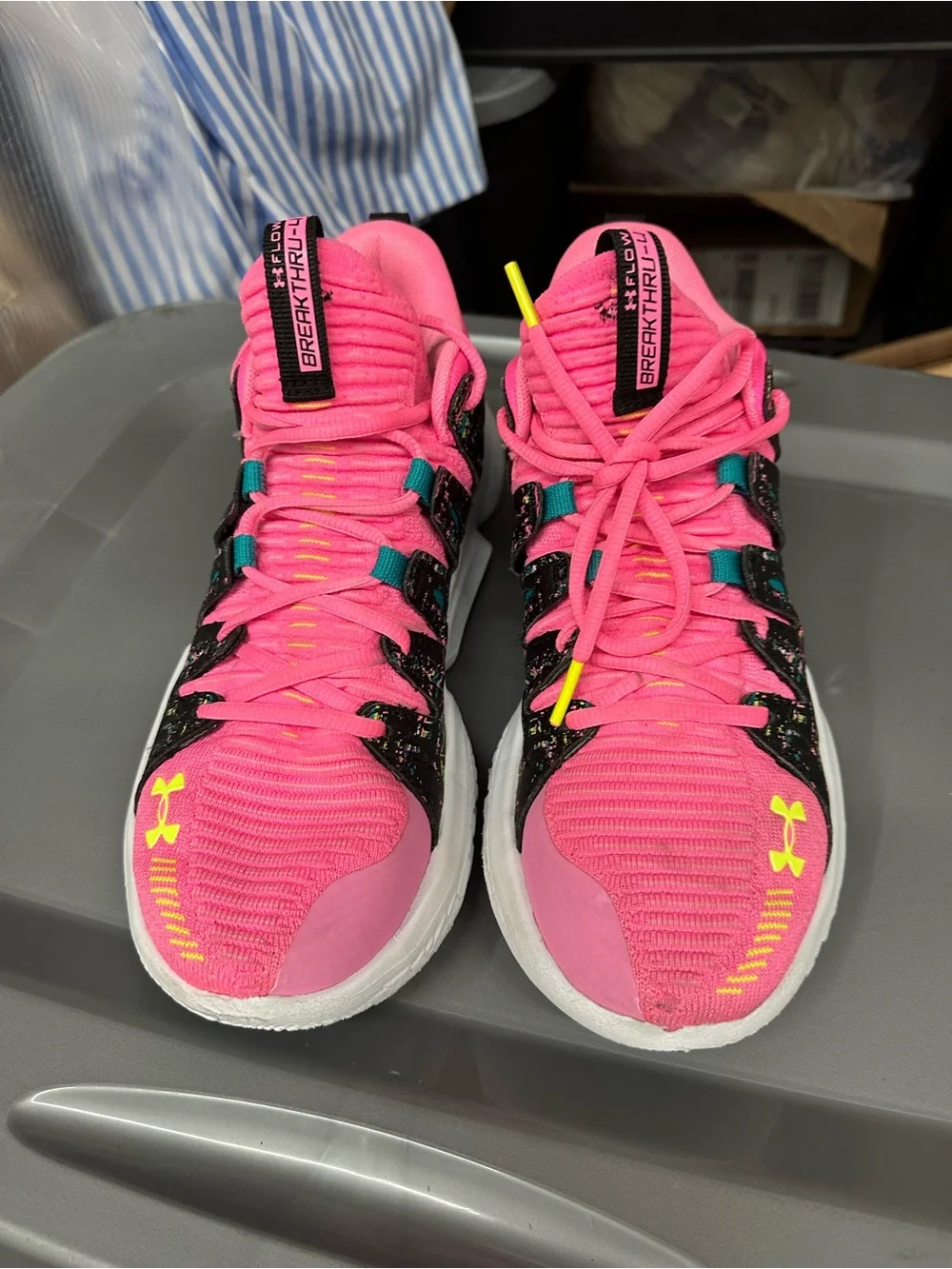 Under Armour Hot Pink Multicolor Men's Basketball Shoes